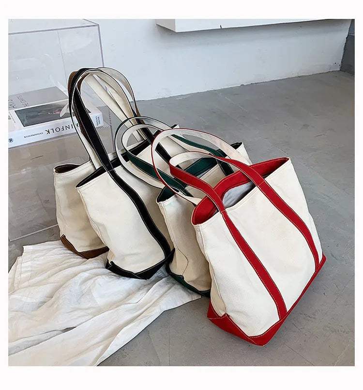 Women's Canvas Tote Bag Large Capacity Shoulder Bag