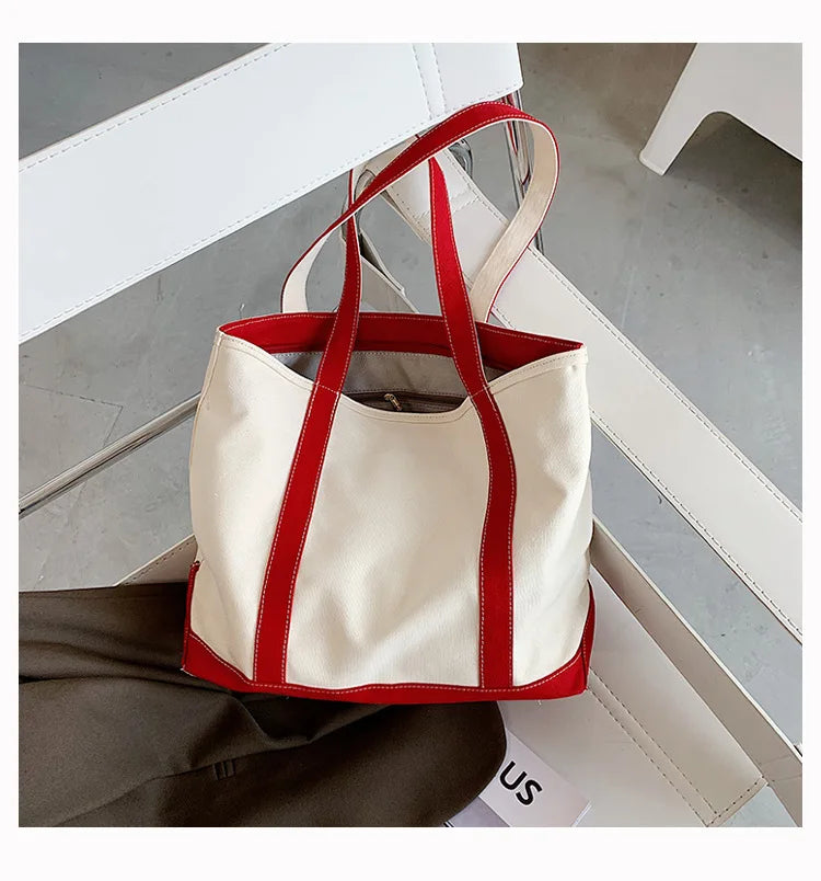 Women's Canvas Tote Bag Large Capacity Shoulder Bag