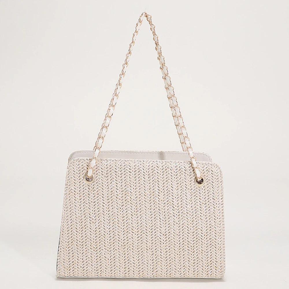 Women's Solid Shoulder Bag Chain Handbag