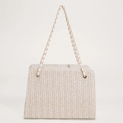 Women's Solid Shoulder Bag Chain Handbag
