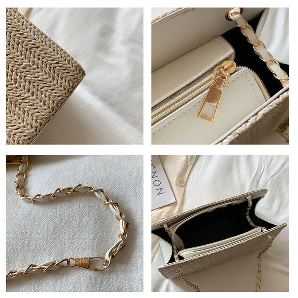 Women's Solid Shoulder Bag Chain Handbag