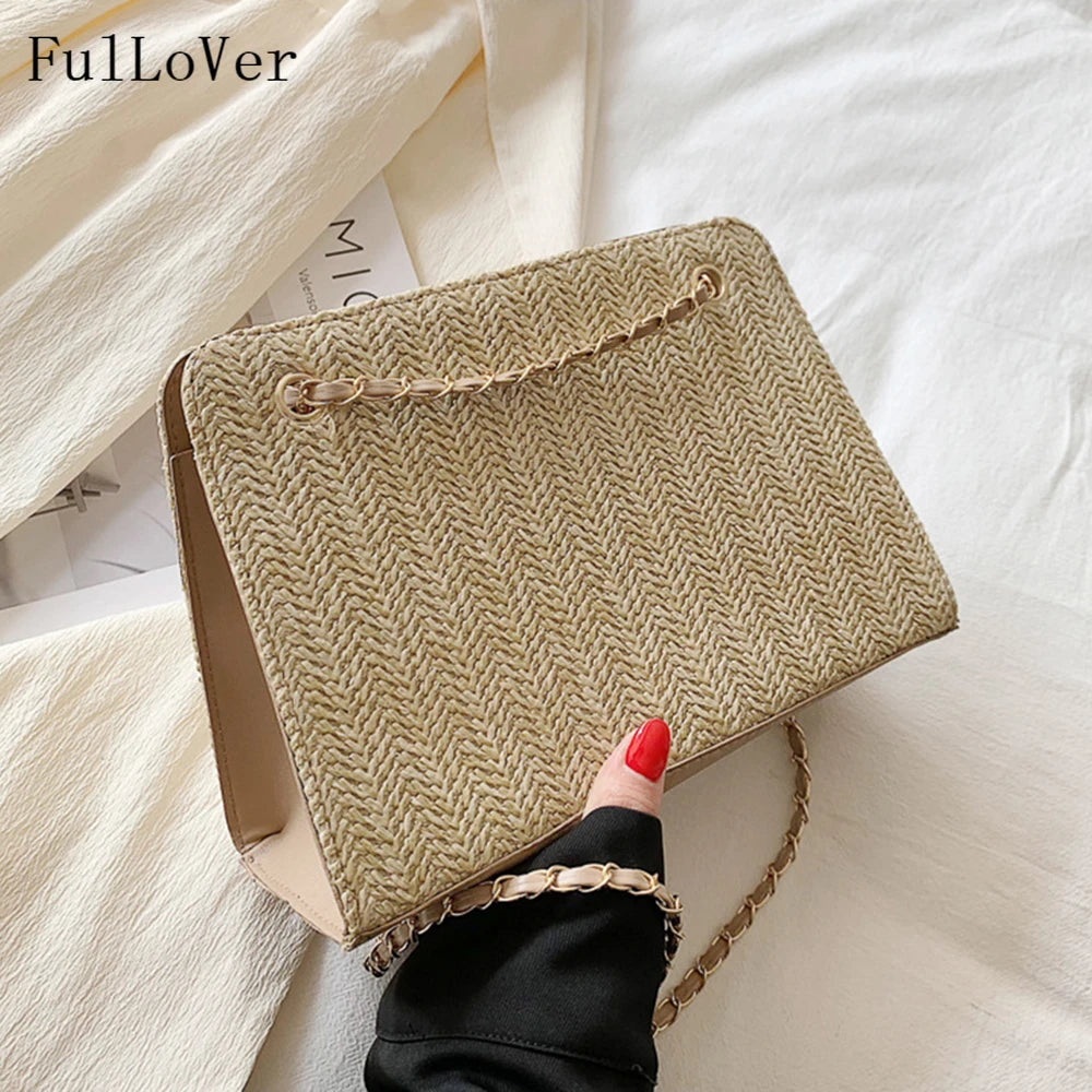 Women's Solid Shoulder Bag Chain Handbag