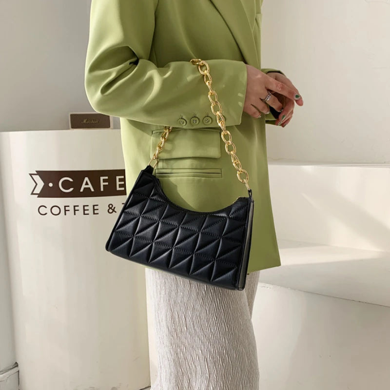 Women's Advanced Diamond Bag Chain Handbag Texture Shopping Bag