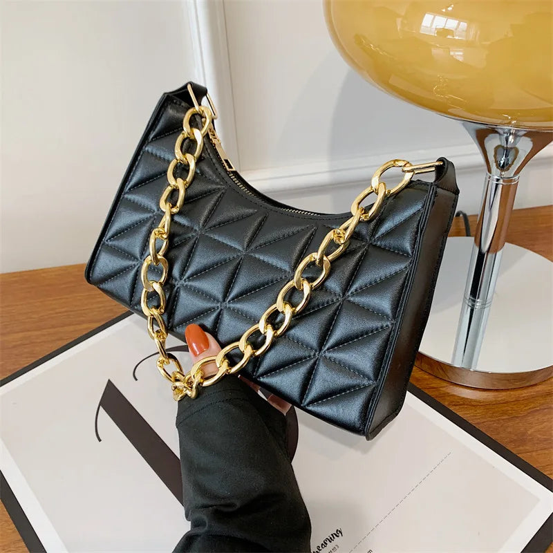 Women's Advanced Diamond Bag Chain Handbag Texture Shopping Bag