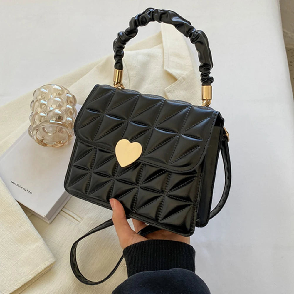 Women's Advanced Diamond Bag Heart Clasp Handbag
