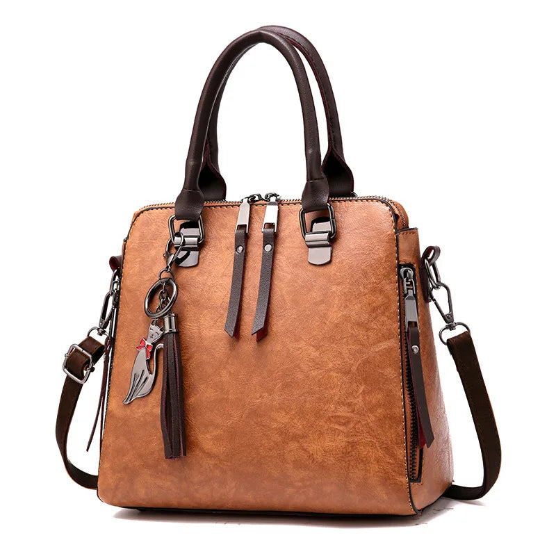 Retro Handbag Fox Pendant Crossbody Bag