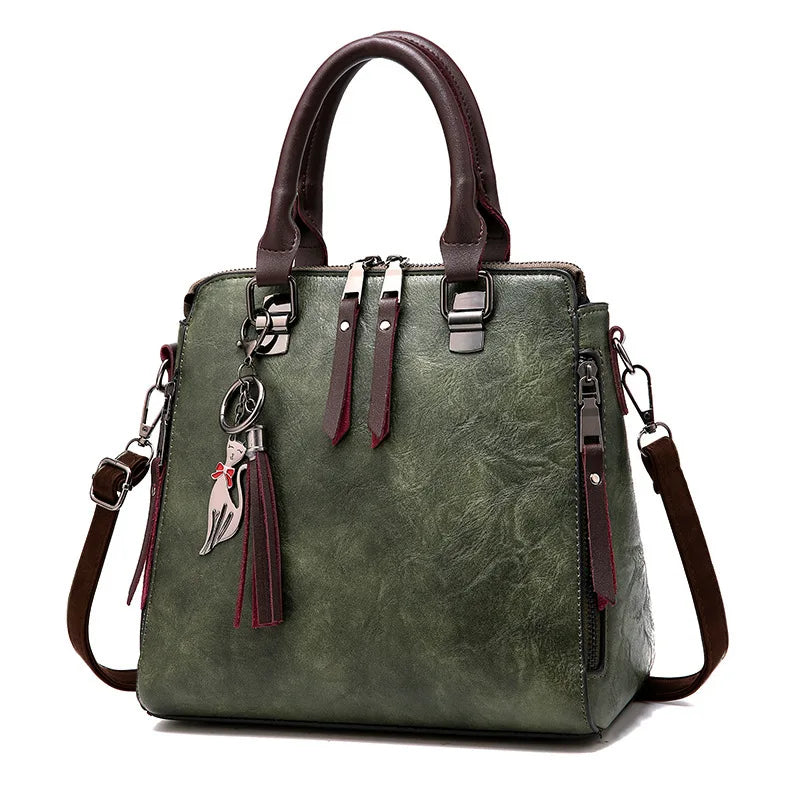 Retro Handbag Fox Pendant Crossbody Bag