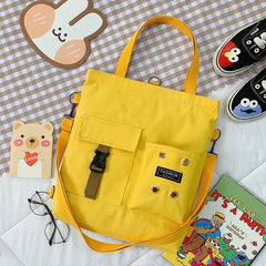 Women's Canvas Backpack Crossbody Bag Large Capacity Tote Bag Animal Cartoon
