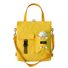 Women's Canvas Backpack Crossbody Bag Large Capacity Tote Bag Animal Cartoon