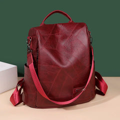 Women's Vintage Leather Backpack School Bag for Girls