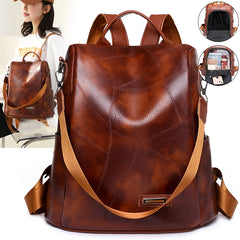 Women's Vintage Leather Backpack School Bag for Girls