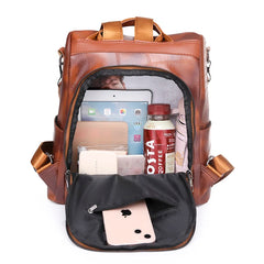 Women's Vintage Leather Backpack School Bag for Girls