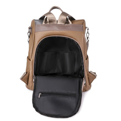 Women's Large Capacity Leather Backpack