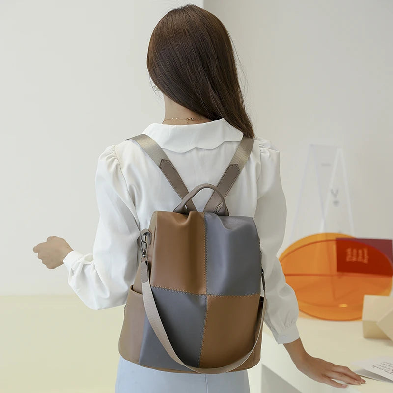 Women's Large Capacity Leather Backpack
