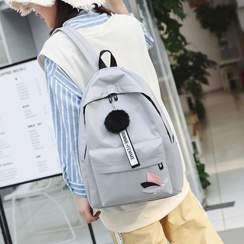 Women's Nylon Travel Shoulder Bag School Backpack