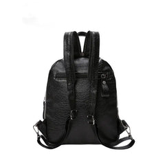 Women's Small Leather School Backpack Girl Multifunctional Shoulder Bag