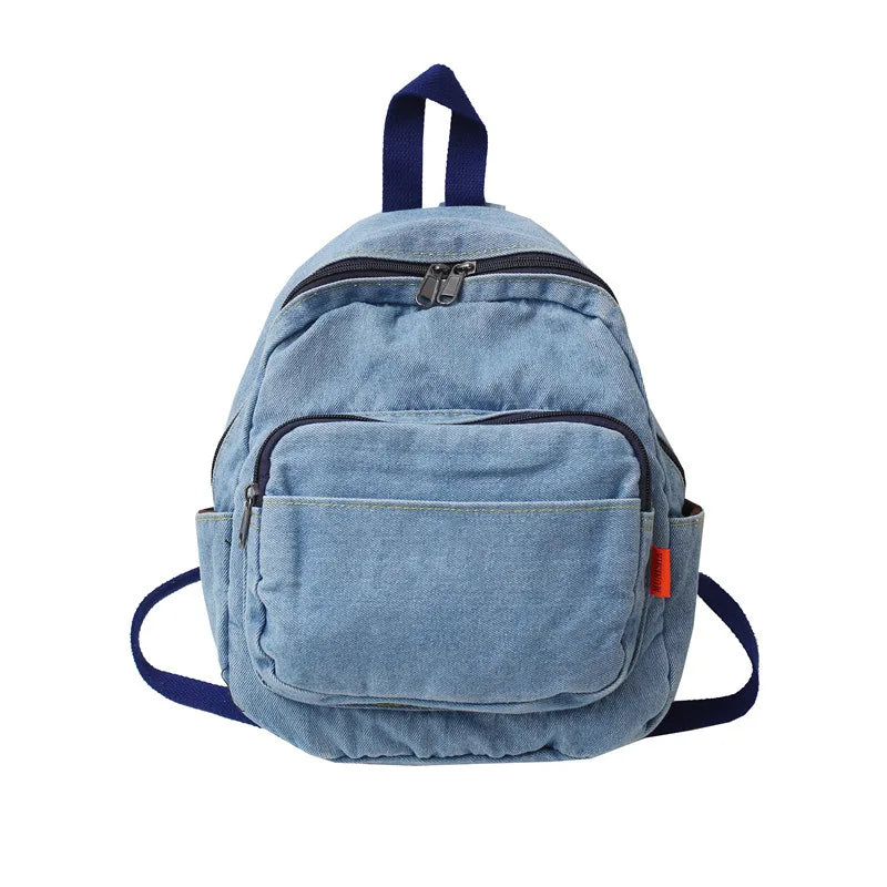 Women's Mini Denim Backpack for School Teenagers Girls
