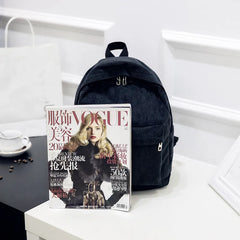 Corduroy Women School Backpack Pure Women Backpack Girl School Bag
