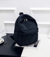 Corduroy Women School Backpack Pure Women Backpack Girl School Bag