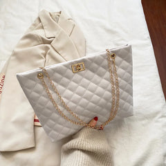 Embroidered Lock Chain Square Bag for Women