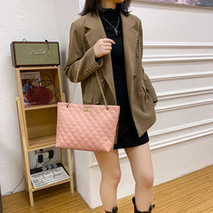 Embroidered Lock Chain Square Bag for Women
