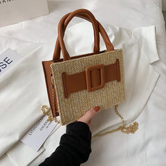 Summer Western Style Straw Crossbody Bag Tote Bag