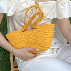 Summer Woven Bag Shoulder Straw Basket Handbag