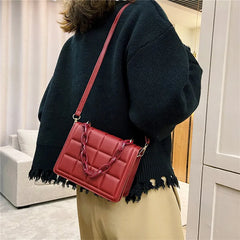 Checkered Small Square Bag with Acrylic Chain - Shoulder Bag