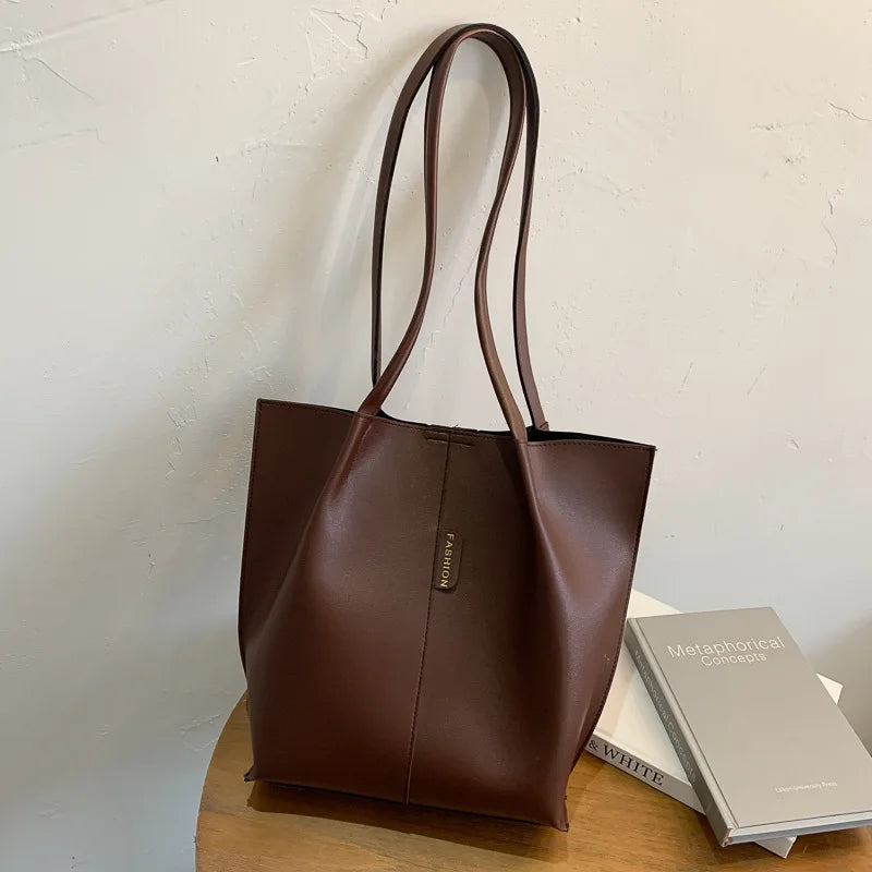 Women's PU Shoulder Bag Large Tote Lady Handbag