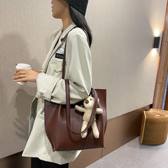 Women's PU Shoulder Bag Large Tote Lady Handbag