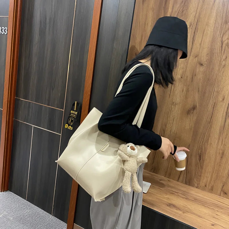 Women's PU Shoulder Bag Large Tote Lady Handbag