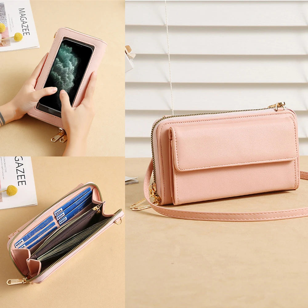 Women's Soft Leather Touch Screen Shoulder Bag