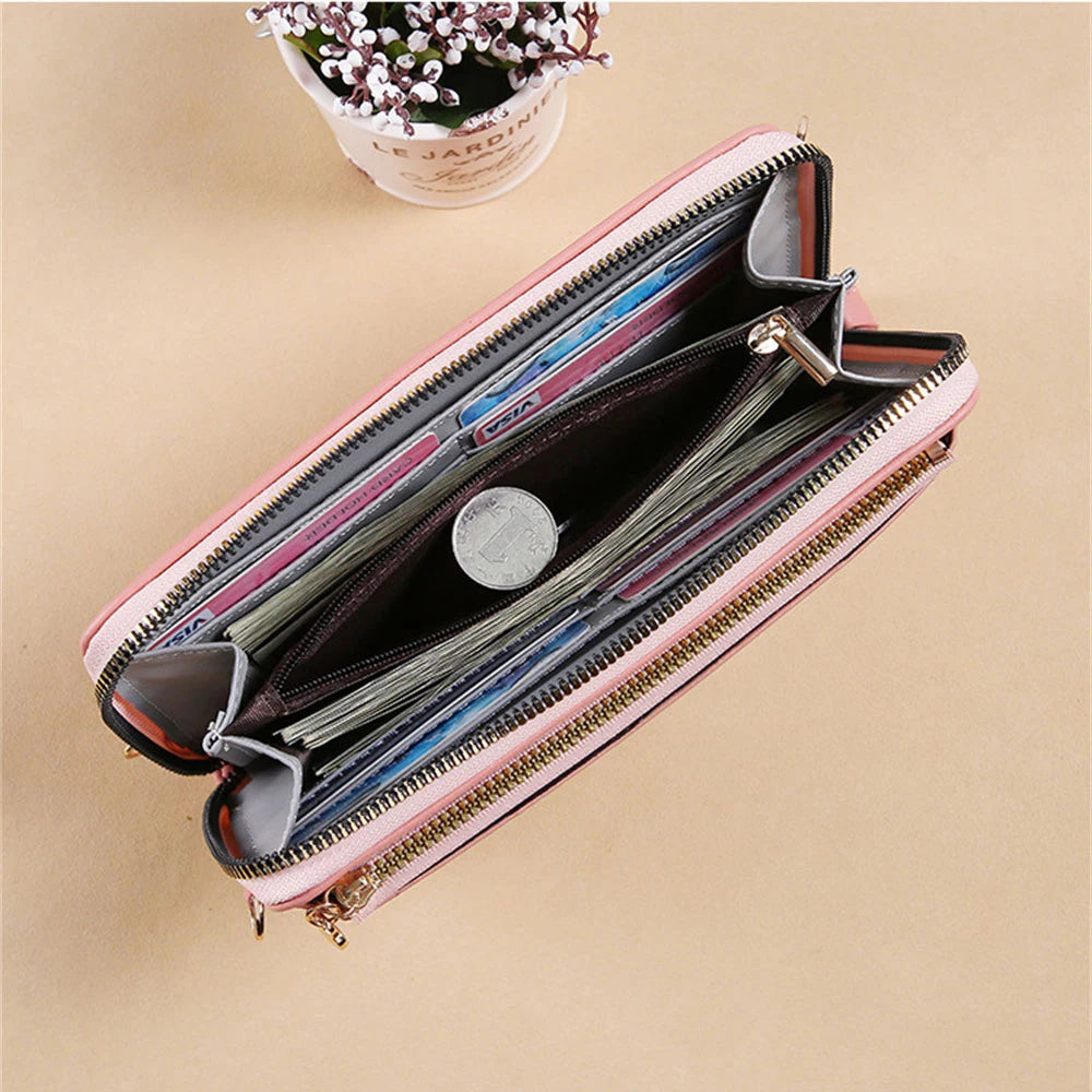 Women's Bag Wallet Shoulder Phone Clutch Soft Leather Touch Screen Bag