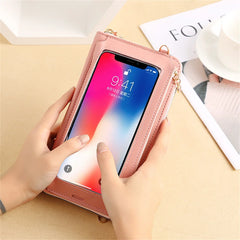 Women's Bag Wallet Shoulder Phone Clutch Soft Leather Touch Screen Bag