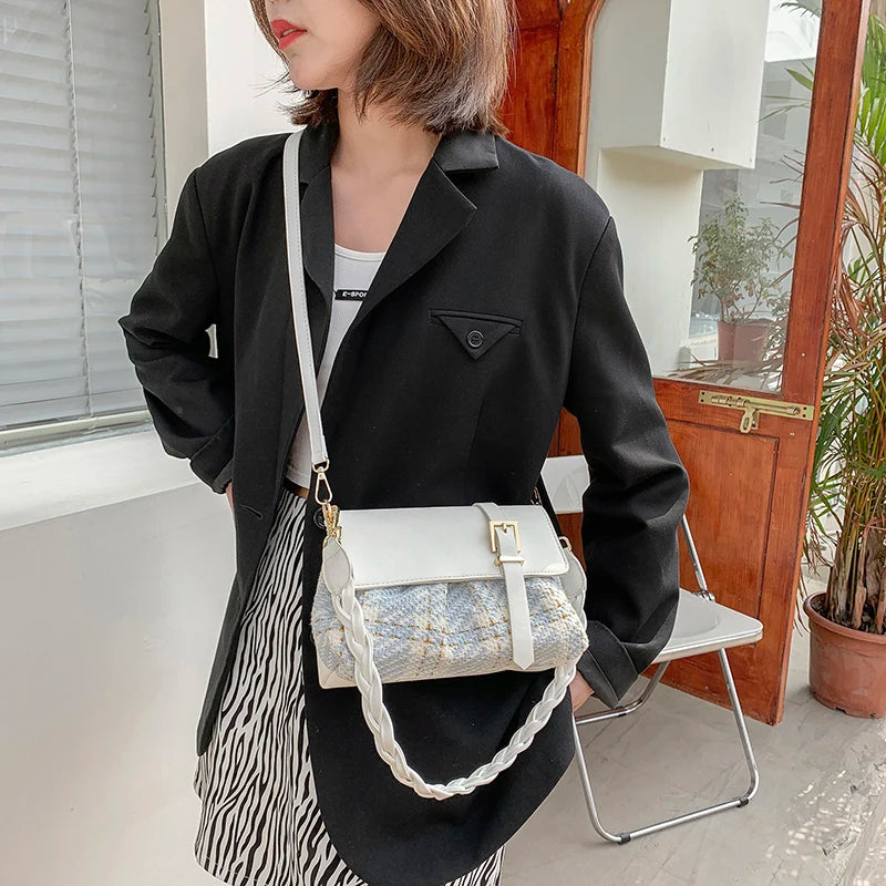 Tweed Flap Cross-Body Bag Women's Bag Bolsos