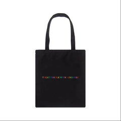 Women's Casual Canvas Shoulder Bag Large Capacity Harajuku Print Handbag