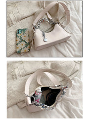 Women's Chain Handbags Pu Leather Shoulder Bags Solid Handbag Totes