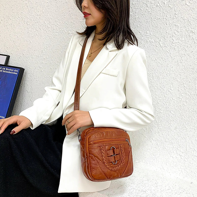 Women's Crossbody Bag High PU Leather Shoulder Messenger Bag