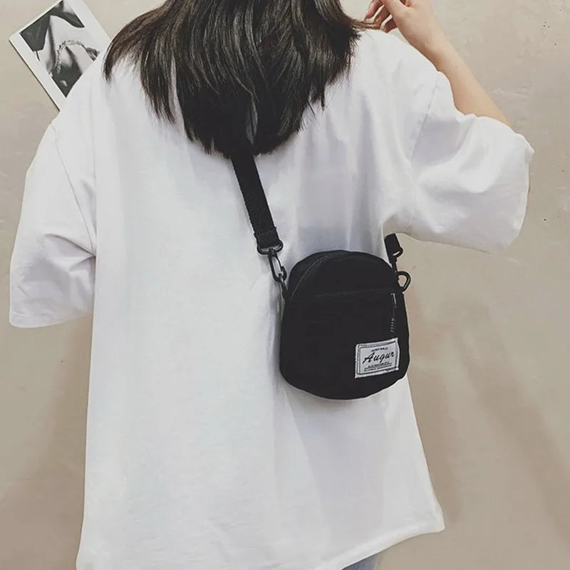 Women Canvas Patchwork Crossbody Shoulder Messenger Bag Casual Ladies Mini Handb