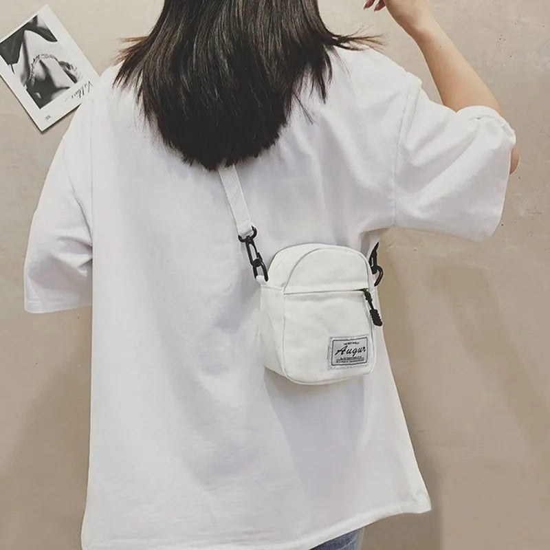 Women Canvas Patchwork Crossbody Shoulder Messenger Bag Casual Ladies Mini Handb