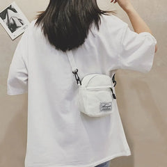 Women Canvas Patchwork Crossbody Shoulder Messenger Bag Casual Ladies Mini Handb