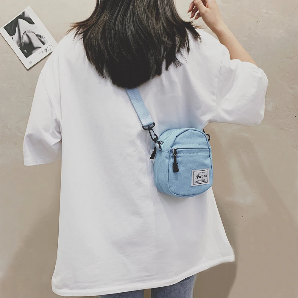 Women Canvas Patchwork Crossbody Shoulder Messenger Bag Casual Ladies Mini Handb