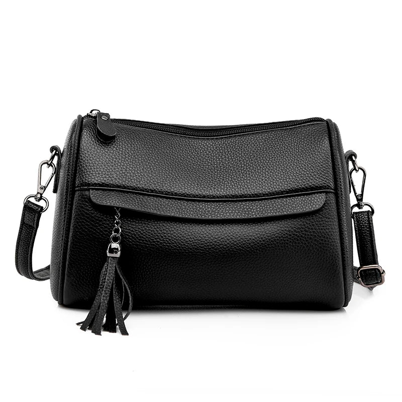 Women's Leather Shoulder Bag High Messenger Bag Real Cowhide Crossbody Bag