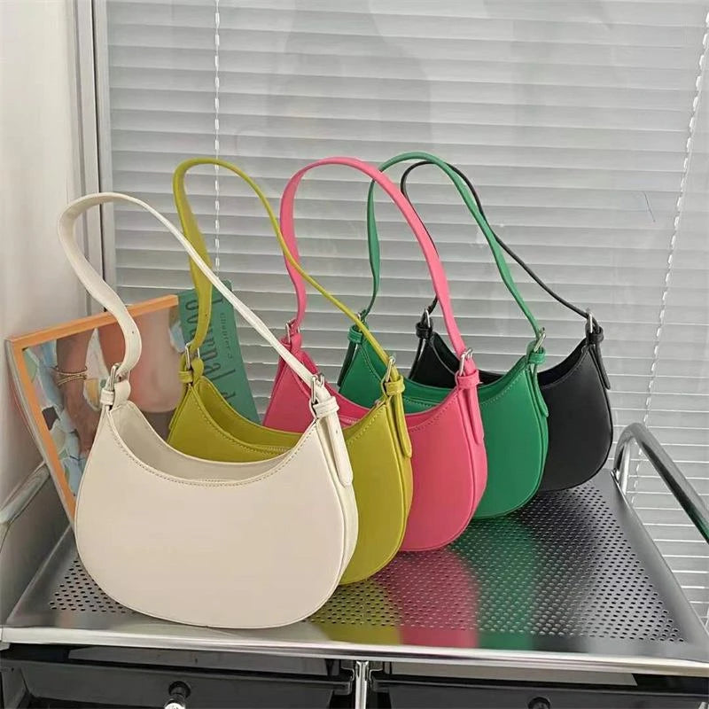 Women's Half-moon Underarm Bag Solid Handbags