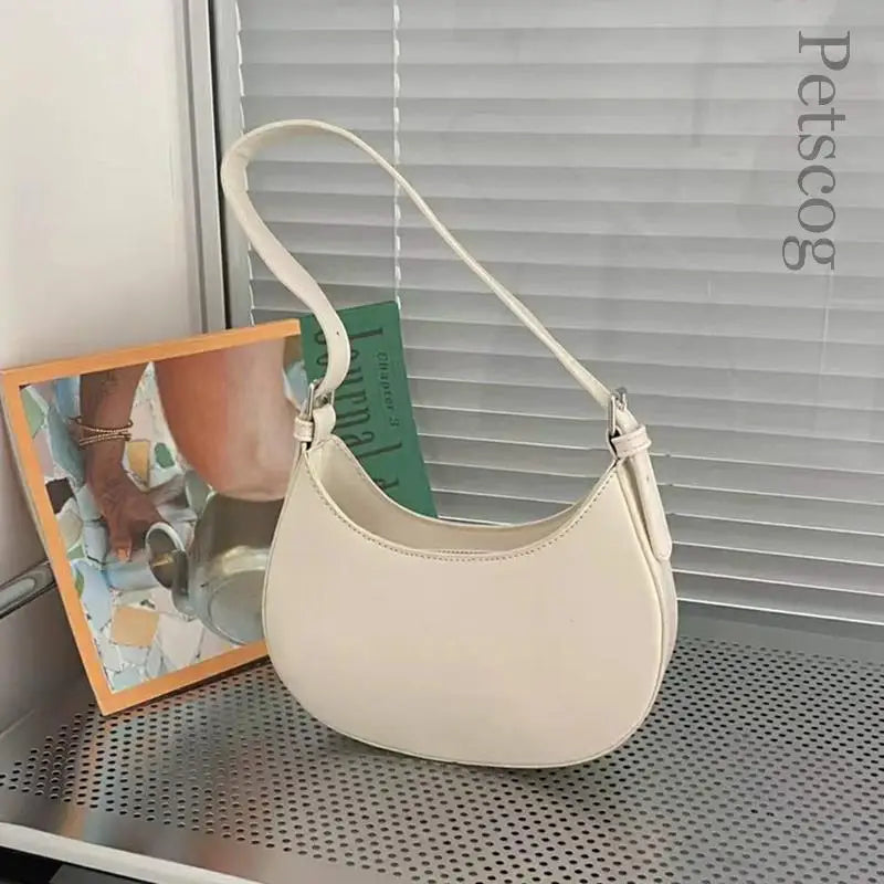 Women's Half-moon Underarm Bag Solid Handbags