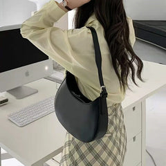Women's Half-moon Underarm Bag Solid Handbags