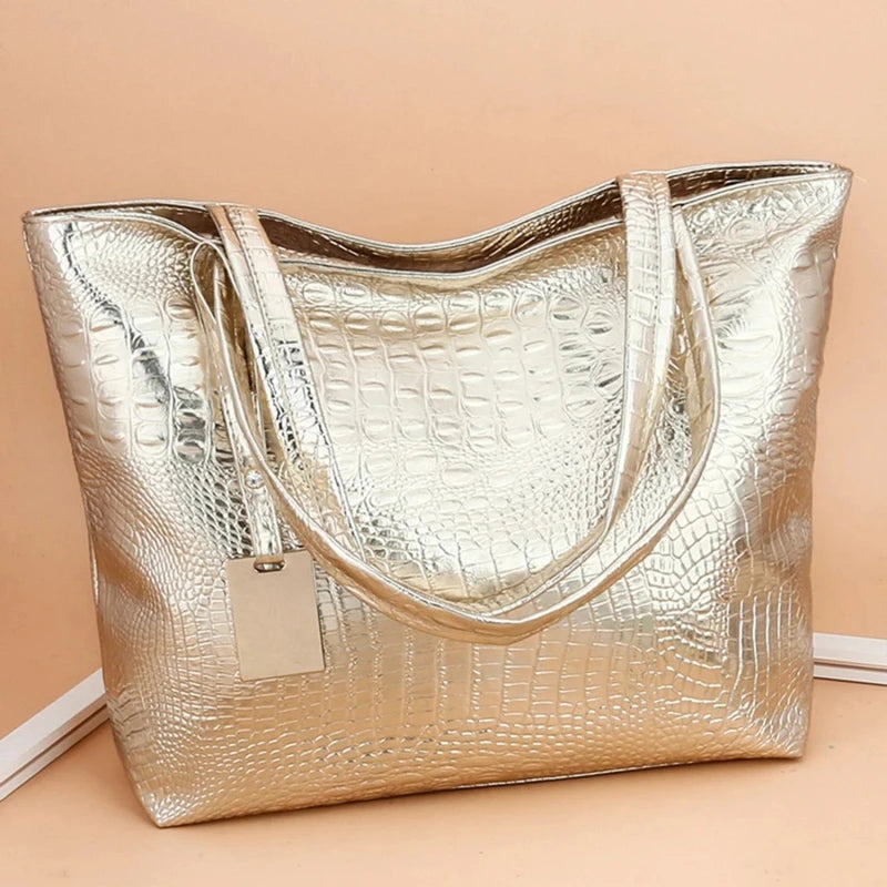 Crocodile Pattern Large Capacity Women's Shoulder Bag