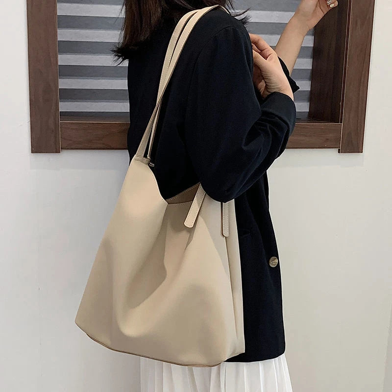 Women's Large Capacity Shoulder Bag High PU Leather Tote Handbag