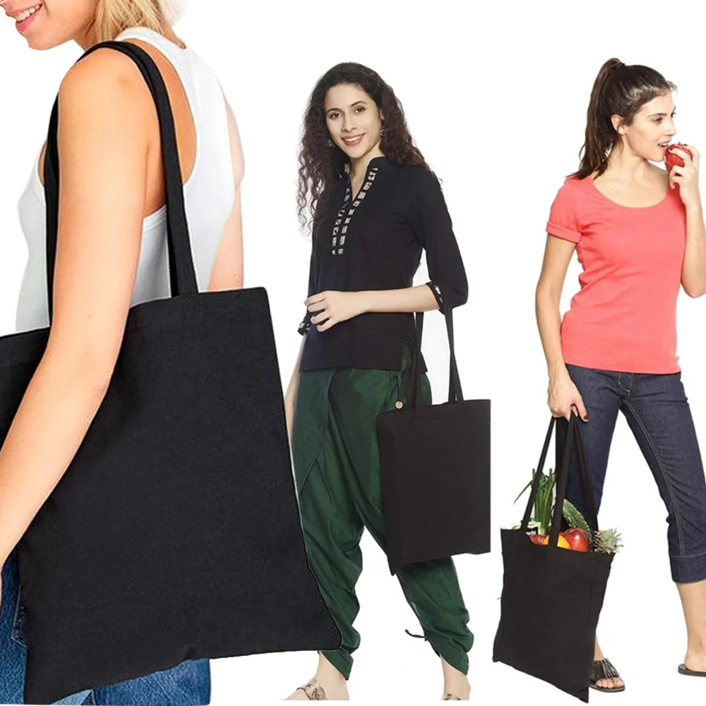 Women's Mushroom Print Canvas Shopper Bag Large Capacity Shoulder Handbag