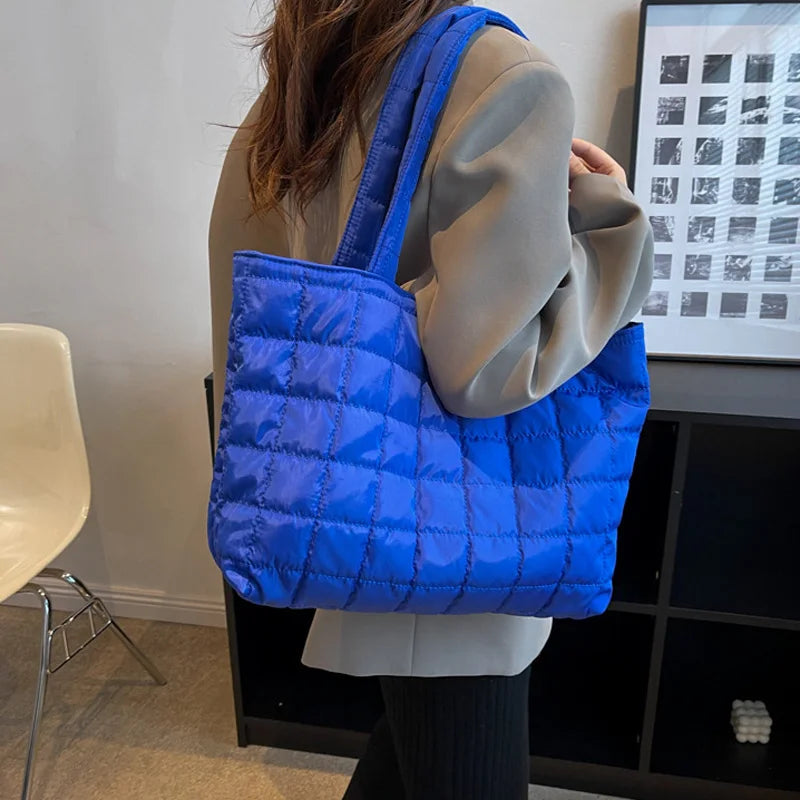 Women's Large Capacity Winter Shoulder Bag Nylon Handbags Casual Tote Bag